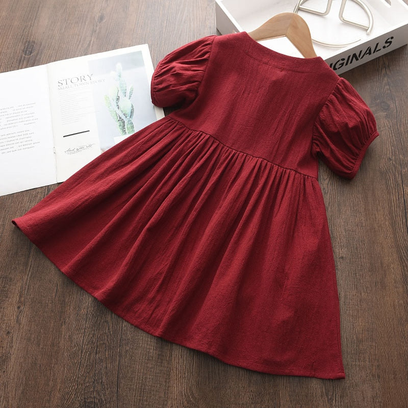 Red and Green Pleated Frock