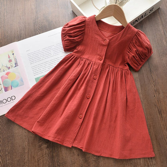 Red and Green Pleated Frock