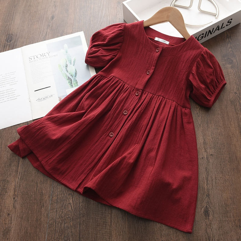 Red and Green Pleated Frock