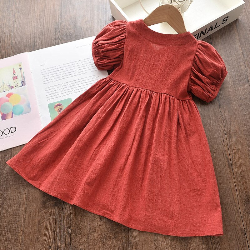 Red and Green Pleated Frock