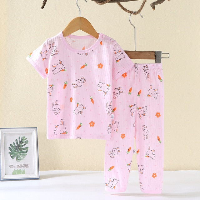 Printed cotton baby pajamas