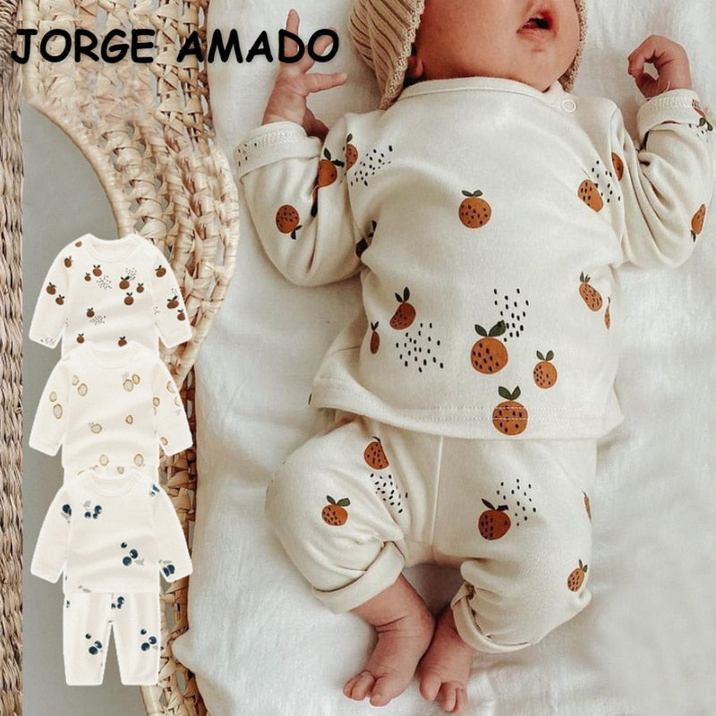 Newborn fruit printed 2pcs set