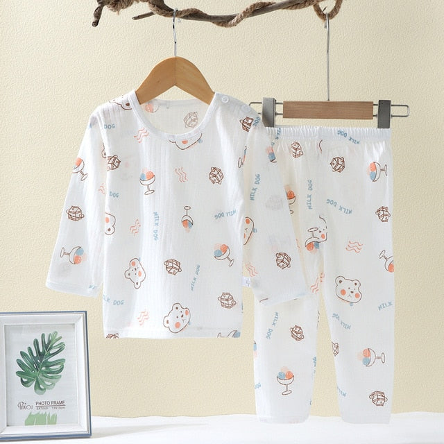 Printed cotton baby pajamas