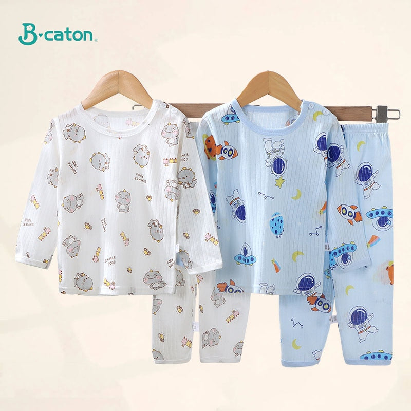 Printed cotton baby pajamas