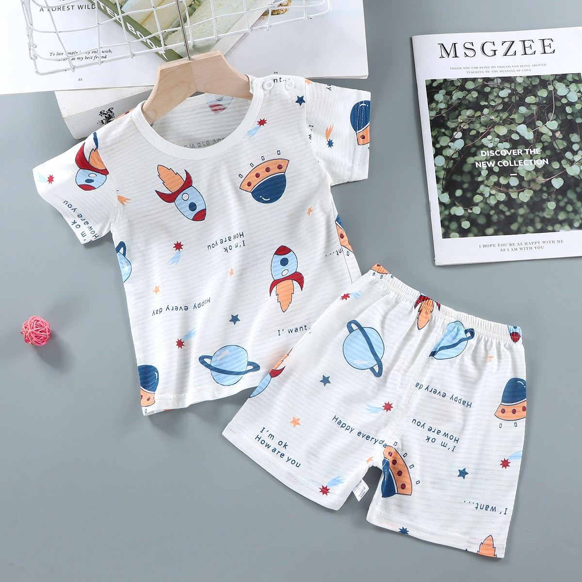 Printed cotton baby pajamas