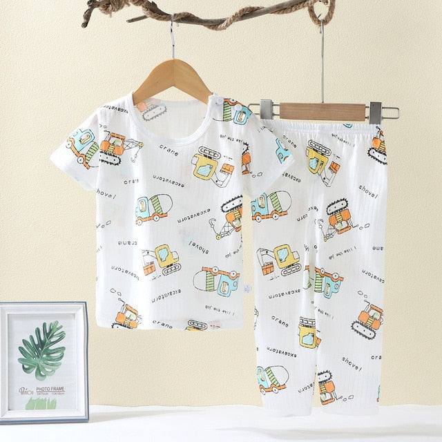 Printed cotton baby pajamas