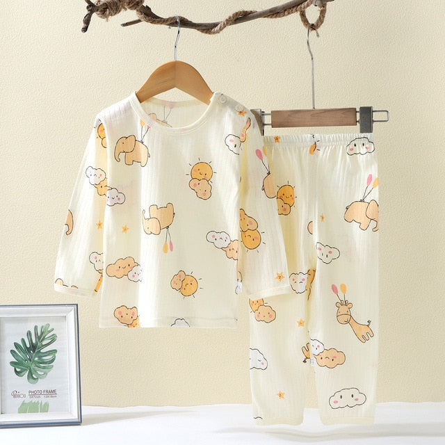 Printed cotton baby pajamas