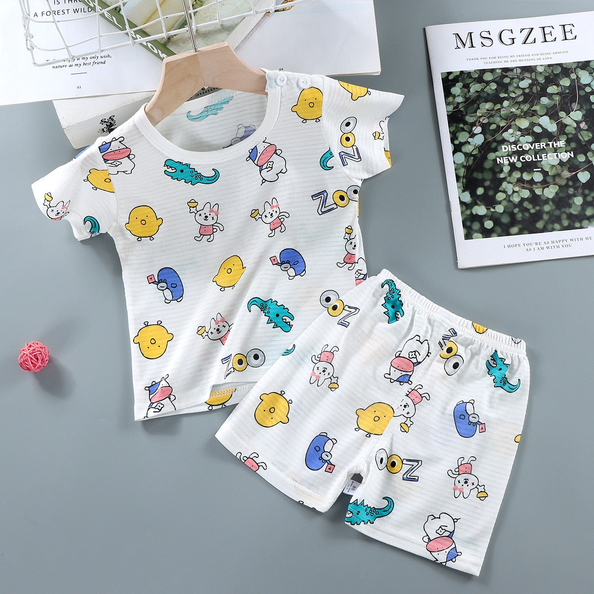 Printed cotton baby pajamas