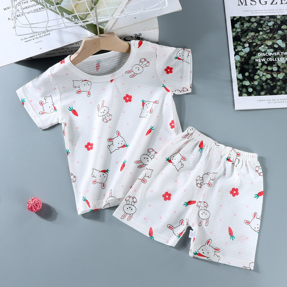 Printed cotton baby pajamas