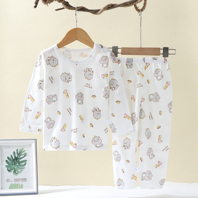 Printed cotton baby pajamas