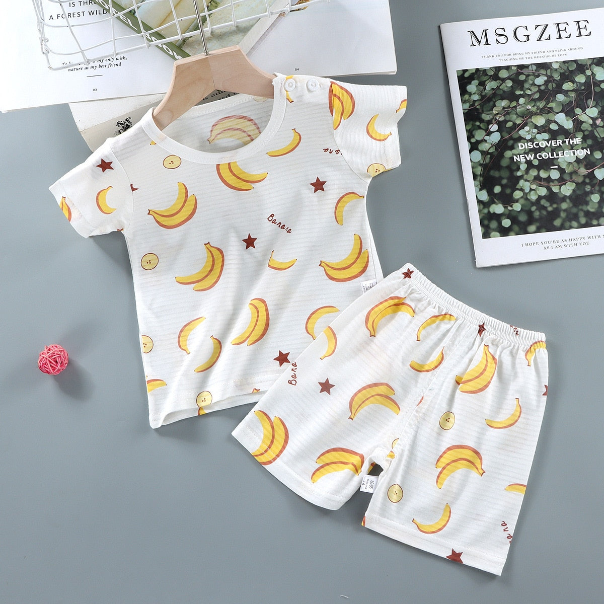 Printed cotton baby pajamas